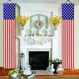 BlissYard 2Pcs Patriotic Decor Door Banner USA Independence American Flag Banners Hanging Porch Signs for Memorial Day Veterans Day Labor Days 4th of July Decorations for Yard Indoor Outdoor Supplies