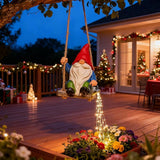 Watering Can Solar Lights Garden Gnomes Hanging Statues, Swing Gnome Cascading LED Decorations for Outside Backyard Yard Patio Tree Wall, Hoswarming Birthday Gifts for Woman Mom Grandma