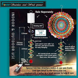FONMY Gazing Ball Spiral Tail -Decorative Wind Spinner Sun Catcher Rainbow Maker Golden Double-Spiral W/Red Crystal Ball and Chain Crystals Beads for Indoor Outdoor Garden Decoration -14 inch Height