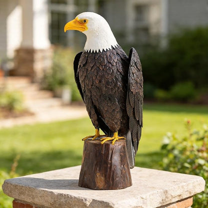 chisheen Bald Eagle Outdoor Metal Yard Art Statue and Sculpture for Garden Lawn Patio Living Room Decoration