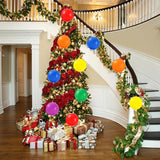 24 Pcs 7.5Inch Christmas Inflatable Ball Neon Color Outdoor Hanging Ornament Blow Up Xmas Inflatable Ornament PVC Christmas Decoration for Yard Lawns Porch Garden Front Door Holiday Decor(Solid Color)