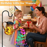 Solar Watering Can Lights, Fairy Gifts for Mothers Day Women Mom Grandma Birthday, Waterproof Outdoor Multicolor Garden Decor Large Hanging Solar Lantern Fairy Lights for Patio Porch Flowerbed Pathway