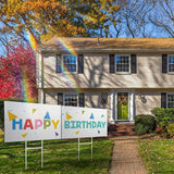 12 Pack Large Blank Yard Signs 18 x 24" with Metal Stakes, White Plastic Yard Lawn Sign for Birthday Decoration,Garage Sale,Guidepost, Open House, Rent