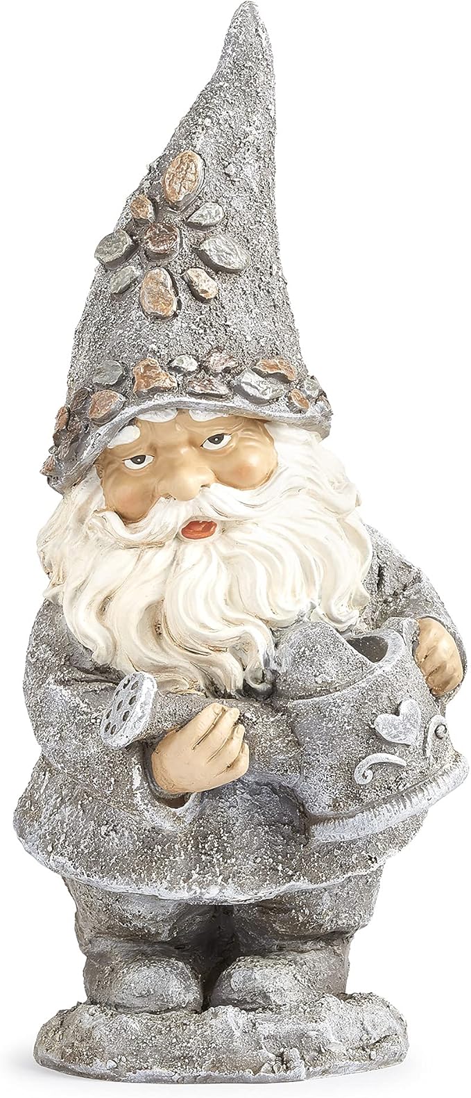 Roman Giftware Inc., Pudgy Pals Collection, Pebble Gnome with Kettle Statue, 14" H, Decorative, Garden Gift, Home Outdoor Decor, Durable, Long Lasting