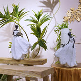 Guichifun Fairy Statue Collection Home Decoration - White Leaf Angel Girls with Bird Resin Home Decor for Outdoor or Indoor Outdoor Yard Decorations Figurines Retirement Gift 8.5 x 5.25 x 12 Inch