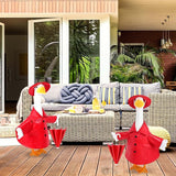 Raincoat Goose Outfits Spring Porch Goose Outfit Summer Yard Clothes for 23" Lawn Outdoor Garden Yard Patio Geese Statue Spring Summer Decor(Red)