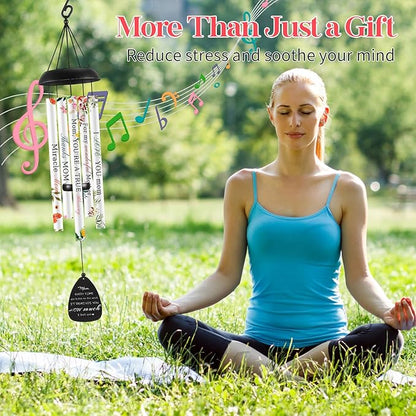 32 Inch Gifts for Mom Wind Chimes Unique Moms Birthday Gift from Daughter Son Large Floral Style Mother Wind Chimes for Mothers Day Thanksgiving Christmas Birthday