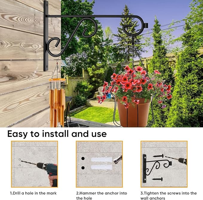16Pack Plant Hanger Bulk 12In Metal Wall Hook,Anti-Rust Indoor Outdoor Wall Hangers for Bird Feeders, Planters, Lanterns, Wind Chimes,Doorplate