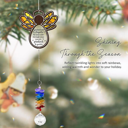 2 Layered Ornament Suncatcher - Guardian Angel Ornament - Unique Keepsake - Sympathy Presents - Rainbow Remembrance - Mother's Day Father's Day Birthday Gifts for Women, Men