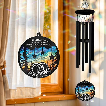 Sympathy Wind Chimes with Suncatcher Baby in Heaven Ornament Memorial Gifts for Passed Away Boy Girl Bereavement Keepsake for Miscarriage Infant Loss Mothers Friend Colleague Daily Healing in Memory