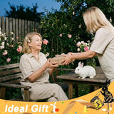 LOVERUIS Garden Statues Bunny with Solar Watering Can Lights, Cute Outdoor Bunny Figurines Garden Decor for Patio Yard Lawn Ornaments, Unique Gift for Women Mom Grandma