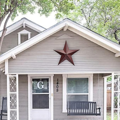 VIVICOMFY 24" Rustic Metal Barn Star Wall Decor-Handmade Red Barn Stars Indoor or Outdoor Decoration,Star for Outside Texas Stars Art Vintage Western Country Home Farmhouse Wall art Décor
