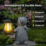 Solar Cat Garden Statues with LED Lights, Outdoor Decor for Patio Yard Balcony - Unique Housewarming Birthday Gifts for Women Mom Grandma