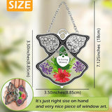 KY&BOSAM Angle Suncatcher in Loving Memory Glass Sun Catchers for Windows Hanging Wind Chime Ornament Pressed Real Flower and Metal Heart Charm Sympathy Bereavement Memorial for Loss Gift