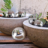 MOLIGOU 6 Pcs Stainless Steel Gazing Balls, 6in/4in/3.5in/3in Diameter Reflective Spheres, Gazing Globe Mirror Balls for Garden, Pond, Yard (Silver)