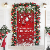 IMISHM Retro Christmas Door Decorations Merry Christmas Christmas Door Cover Christmas Snowflake Door Banner Christmas Front Door Decorations for Christmas Home Indoor Decorations