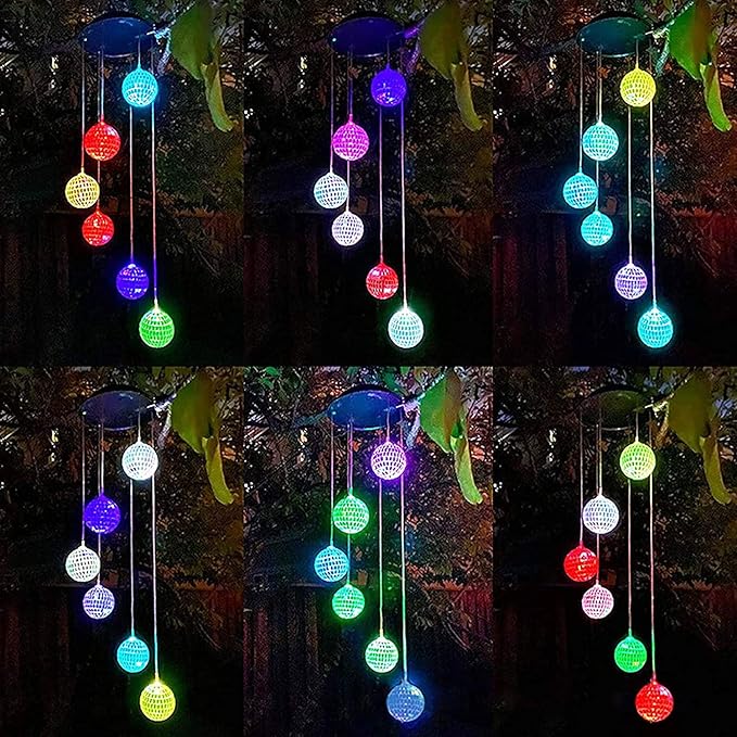 Solar Wind Chimes Outdoor, HeiPen Solar Lights Outdoor Waterproof, Decor for Garden, Trees, Patio, Deck, Birthday Gifts for Women Mom Grandma, Unique Garden Gifts for Women (Disco Ball)