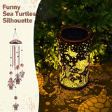 Retisee Sea Turtle Design Solar Wind Chimes Outdoor Metal Turtle Gifts Solar Light Windchimes Outside Indoors Christmas Decoration Birthday Gift for Home Lawn Porch Patio Garden Yard