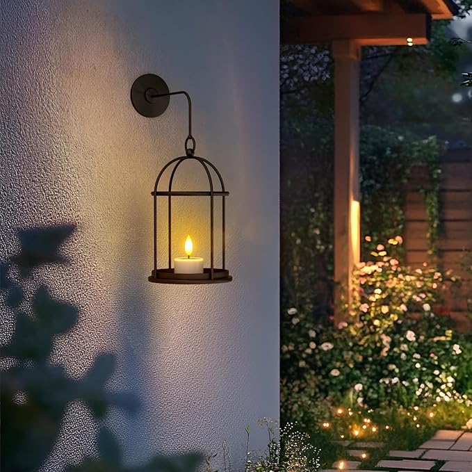 Yme Solar Tea Lights Outdoor Waterproof, 6 Pack Small Rechargeable Flameless LED Flickering Solar Candles with Dusk to Dawn Sensor, Votive Lights for Lanterns Garden Patio Hanging Wedding Party Decor