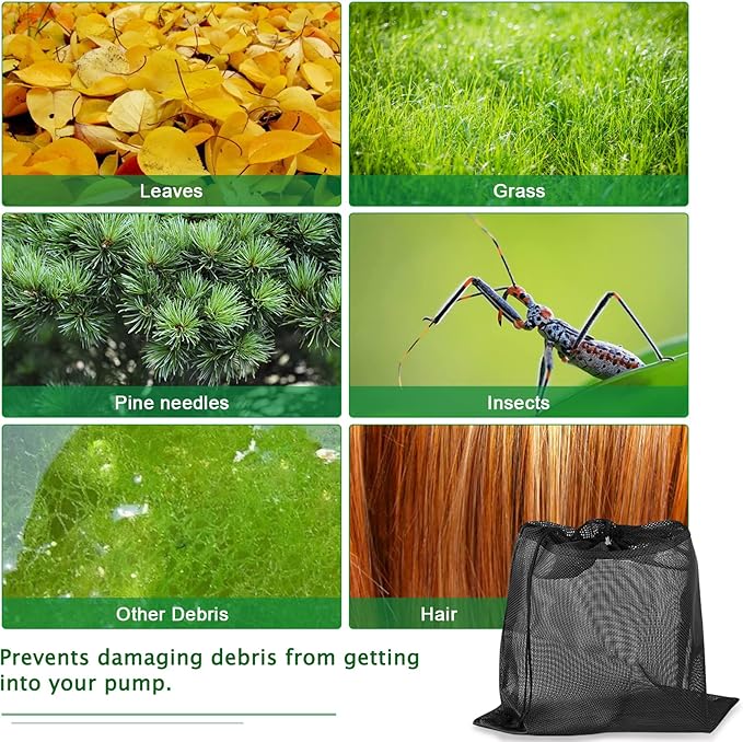 24" x 26" Upgrade Large Pump Barrier Bag, Pond Pump Filter Bags, Black Media Bag for Pond Filter (Black, 18" x 19")