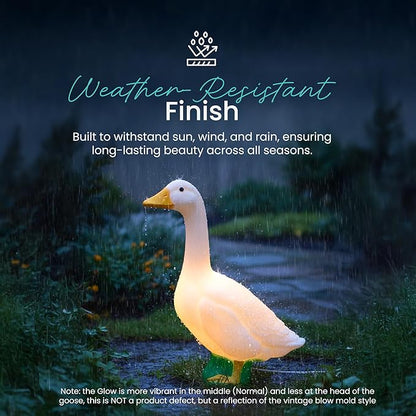 Union Products Light Up Wild Goose Lawn and Garden Statue, 23 Inch Tall, White - Illuminated Animal Outdoor Art for Yard, Patio, or Porch Decor, Seasonal Outfit Compatible