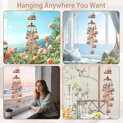 Cat and Mouse Wind Chimes for Outside, Pet Lover Gifts for Women Men Metal Windchimes Outdoors, Animal Home Garden Patio Yard Decor