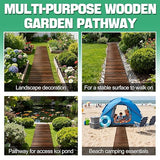 2pcs 8.2ft Wooden Garden Pathway - Weather Resistant Carbonized Pine Roll Out Decorative Walkway, Boardwalk Pathway Pavers for Outside Stepping Stones Outdoor Flooring Patio Pool Backyard (Brown)