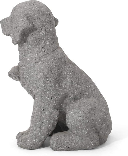 Dog Statue, Outdoor Dog Statue, Stone Gray, No Assembly Required