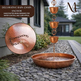 Monarch Rain Chains Rain Chain Basin – 11 Inch Hand Hammered Anchor Bowl for Gutters, Pure Copper Decorative Anchoring Basin for Outside, Garden, Lawn & Patio Water Feature, Downspout Catcher Basins
