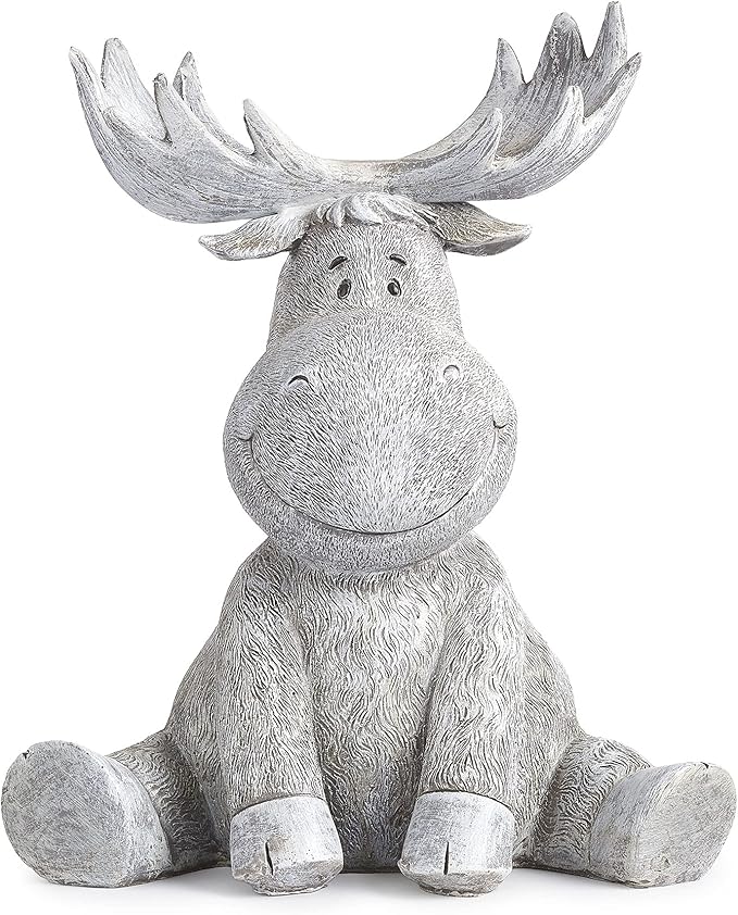 Roman Pudgy Moose 9.5 Inches Height Garden Figurine