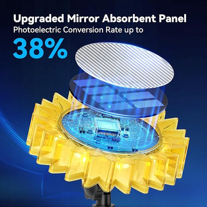 Solar Garden Lights - Upgraded Solar Sunflower Light, Ground/Wall 2 In 1, Solar Outdoor Lights Waterproof IP67,Garden Yard Patio Backyard Pathway Landscape Fence Wall Decoration, Warm White(6 Pack)