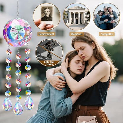 Suncatcher Crystal Memorial Gifts,Every Sparkle’s a Hug from Above,Sympathy Gifts for Loss of Loved One Remembrance Keepsake Decor