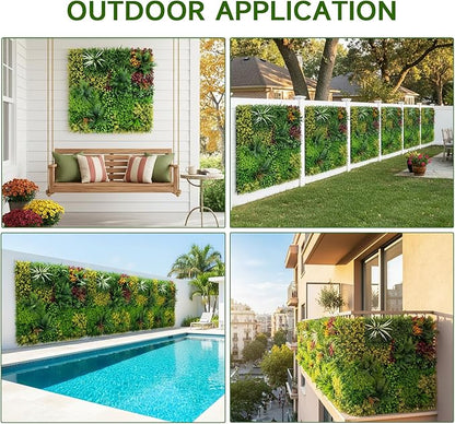 Artificial Grass Wall Backdrop Panels, 40"x40" UV-Anti Greenery Backdrop Wall, Faux Boxwood Panels for Patio, Garden, Backyard Indoor Outdoor Green Wall Decor & Privacy Fence Covering