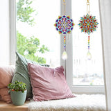 Sinor 6 Pcs Diamond Painting Wind Chimes Suncatcher, Hanging Crystal Double Sided Chime Ornament Decor for Garden Window Home DIY Kits for Adults -Style B