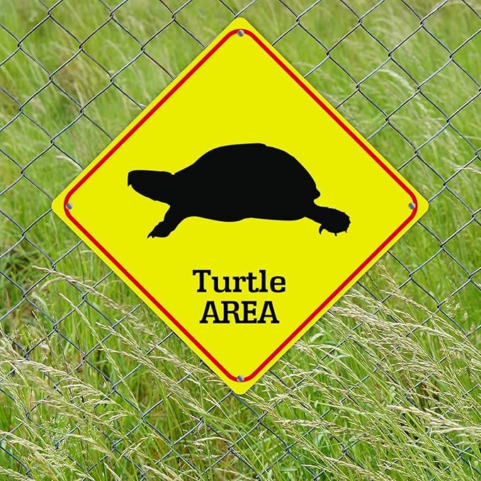 Sea Turtle Area Xing Caution Crossing Sign Ocean Animal Aluminum Metal Sign Warning Sign Novelty Road Fence Yard Wall Decor For Indoor Outdoor Highway15x15in