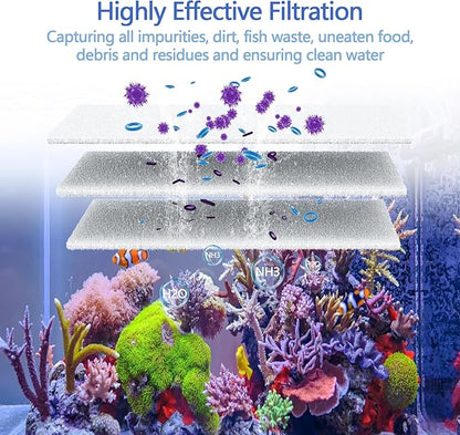Classic Koi Pond Filter Pad, 18” x 72" Thick Aquarium Filter Floss Reusable Cut to Fit Aquarium Media Pad for Outdoor Koi Ponds, Aquariums, Fish-Safe Polyester Material