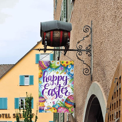 Easter Eggs Garden Flag Seasonal Double Sided 12 x 18 Inch Small Yard Flag for Indoor Outdoor Decor Holiday All Seasons