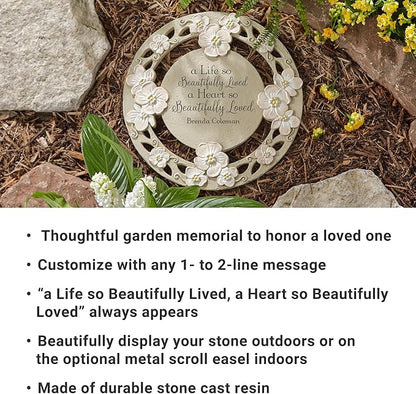 Let's Make Memories Personalized A Beautiful Life Sympathy Garden Stone - Garden Memorial