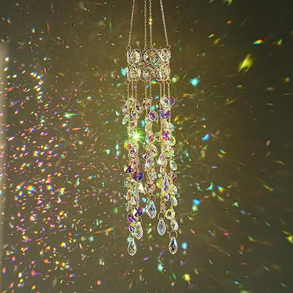 H&D HYALINE & DORA 19 Inch Garden Crystal Suncatchers Sun Catchers Indoor Window Gold-Plated Sun Catcher for Indoor Outdoor and Party Decor (Colorful)