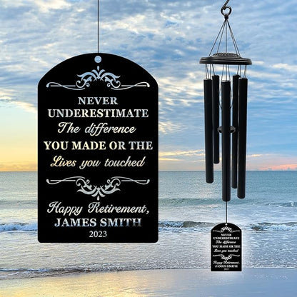 Personalized Retirement Wind Chime, Personalized Thank You Gifts, Custom Retirement Gift,Retirement Gift Ideas