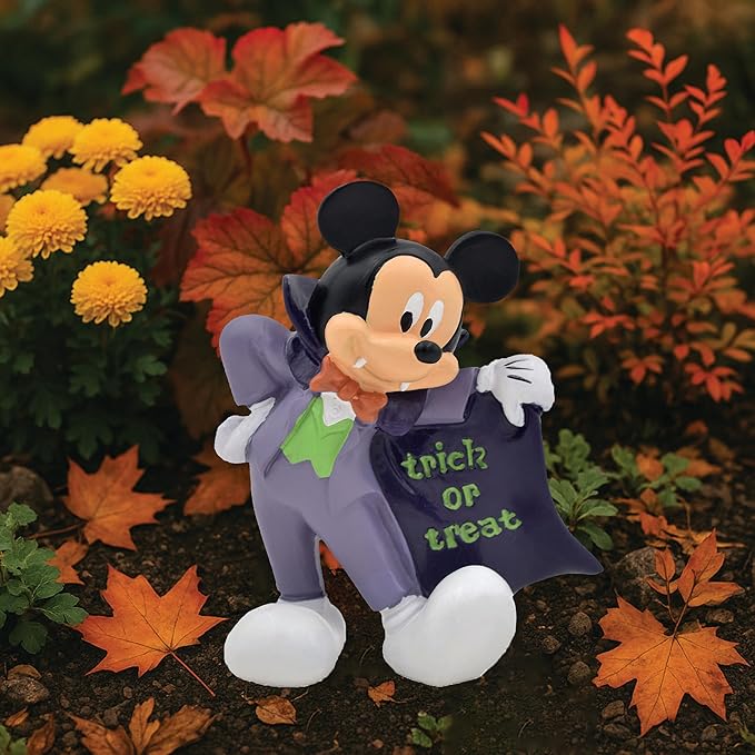 Disney Mickey Mouse Trick or Treat Halloween Outdoor Garden Statue, 6 inches Tall, Officially Licensed Disney Product