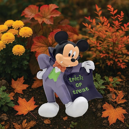 Disney Mickey Mouse Trick or Treat Halloween Outdoor Garden Statue, 6 inches Tall, Officially Licensed Disney Product