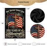 250 Years America Garden Flag, Double Sided 12x18 Patriotic Banner, One Nation Under God, 1776-2026 US Semiquincentennial Yard Decor