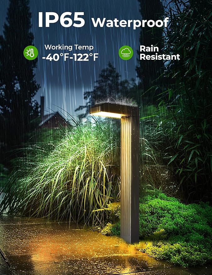 Solar Pathway Lights Outdoor 10 Pack, 3 Color in 1 Bright Landscape Lighting with Cool/Warm/Daylight White Modes, Auto On/Off, IP65 Waterproof for Yard Garden Walkway Sidewalk Patio Lawn Decor