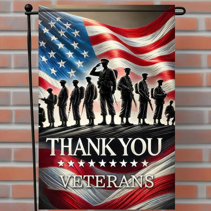 BlissYard Veterans Day Garden Flag 12x18 Inch, Thank You Veterans Double Sided Garden Flag for Outside Yard Decor, Military Veteran Garden Flags Veterans Day Yard Flag, Memorial Honor Gift for Veterans
