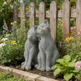 Cat Garden Statues Outdoor Cat-Figurines - Garden Decorations 8.5 x 8 x 10.5 in Resin Kitten Couple Sculpture Cats Statue for Farmhouse Outside Backyard Lawn Gift for Kitten Lovers Newman House Studio