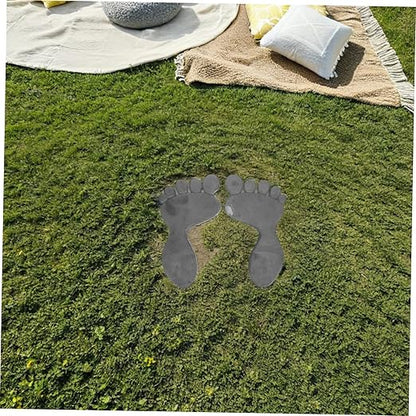 Mikikit 1 Pair Cast Iron Garden Footprint Stepping Stones Heavy Duty Outdoor Mats for Walkway Decor Low Maintenance Iron Garden Statues for Clean Pathways and Easy Access