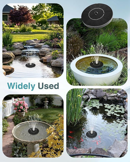 Solar Water Fountain for Bird Bath, 2026 Upgraded Solar Powered Fountain Pump with 6 Nozzle for Outdoor Garden, Pond, Pool, Birdbath