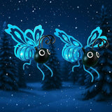 Solar Butterfly Lights Outdoor for Garden – Hanging Metal Insect Light with Hook, Waterproof Butterfly Decorations for Yard, Patio & Lawn, Holiday Gifts for Women & Kids (Sky Blue-2PC)