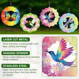 Maitys 4 Pcs Stainless Steel Wind Spinners Butterfly Dragonfly Hummingbird Gifts for Women 12 Inch 3D Iron Wind Spinners Hanging for Yard Indoor Outdoor Art Kinetic Sculptures for Garden Decorations